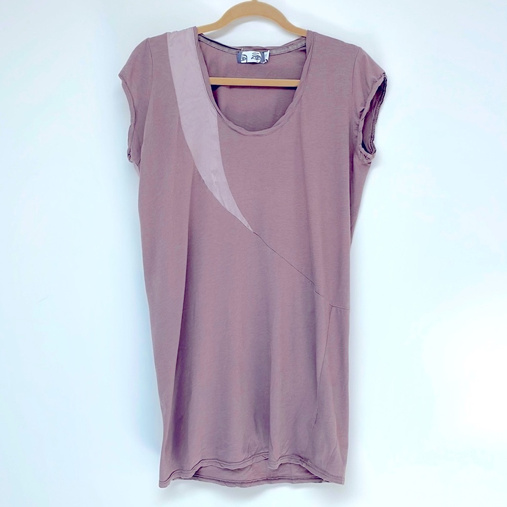 Anthropologie Park Vogel Brown Cotton and Silk Short Sleeve Top Size Medium